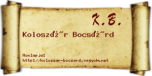 Koloszár Bocsárd névjegykártya